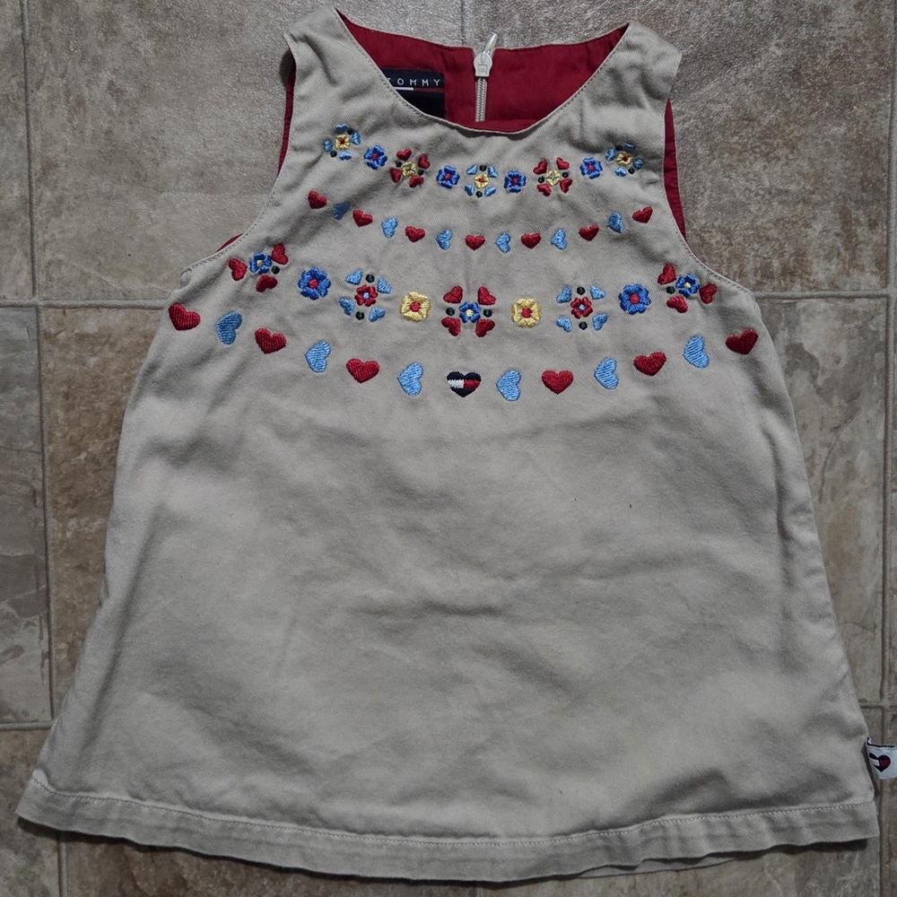 Tommy Hilfiger Red and Beige Dress 6-12 Mo